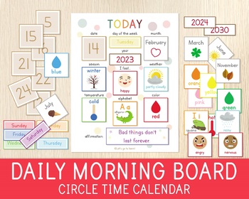 Preview of Daily Morning Board, Circle Time Calendar, Morning Basket, Classroom Calendar