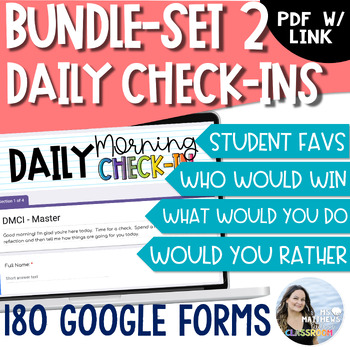 Preview of Daily Morning Check-Ins Bundle | SET 2 | 180 Google Forms