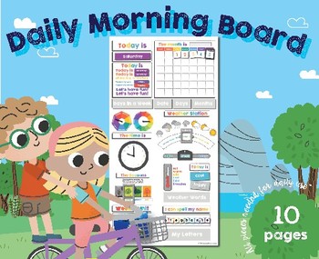 Preview of Daily Morning Circle Time Board, EDITABLE, Pre/Kinder, Homeschool, Calendar