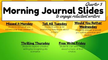 Preview of Daily Morning Journals * Quarter 3