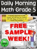 Daily Morning Math Grade 5 FREE Sample Week!