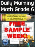 Daily Morning Math Grade 6 FREE Sample Week!