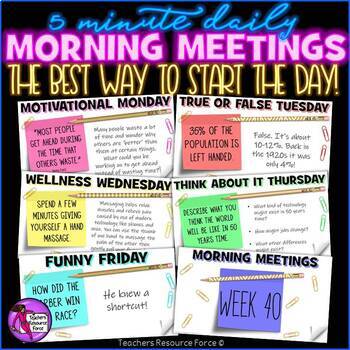 Preview of Daily Morning Meeting Messages Digital Activities [1 YEAR]