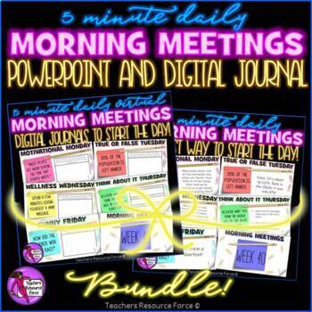 Preview of Daily Morning Meeting PowerPoint + Journal BUNDLE [1 YEAR]