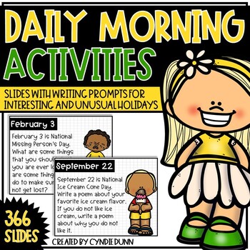 Preview of Daily Morning Work Bell Ringer Bellringer Writing Activities Writing Centers