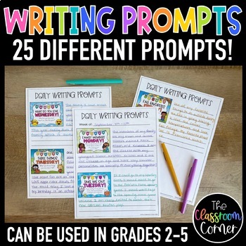 Daily Morning Writing Prompts & Journals for September Digital & Print ...