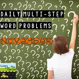 Multi-Step Story Problems for November