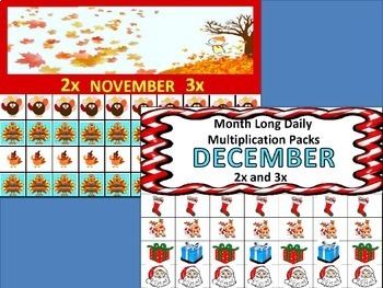 Preview of Bundle:Daily Multiplication Packets for November & December