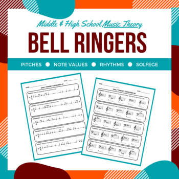 Preview of Daily Music Theory Bell Ringer/Exit Slip Worksheets for Middle or High School