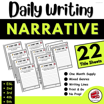 Preview of Daily Writing Prompts NARRATIVE| Story Writing Topics | 2nd, 3rd, 4th, 5th