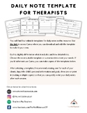 Daily Note Templates for Occupational Therapists