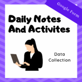 Daily Notes and Activities Form for School Counselors