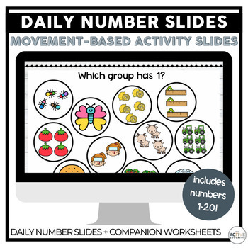 Preview of Daily Number Recognition Slides | Movement Based Learning Activity