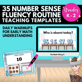 Preview of Daily Number Sense & Fluency Routines K-2 Counting, Add, Subtract, Place Value