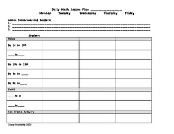 Preview of Daily Number Sense Lesson Plan