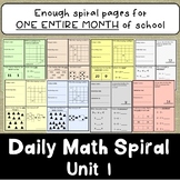 Daily Number Sense Spiral - Calendar Journals - Unit 1