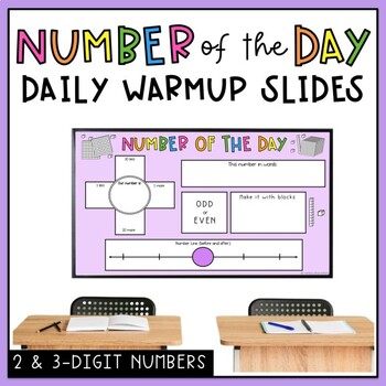 Preview of Daily Number Slides/ Daily 2-digit and 3-digit Number of the Day