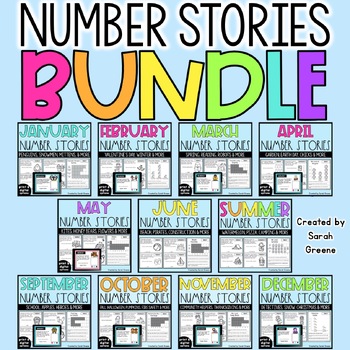 Preview of Daily Number Stories Bundle | Math Word Problems