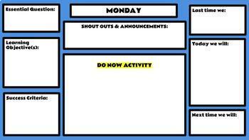 Preview of Daily Objectives & Agendas Google Slide