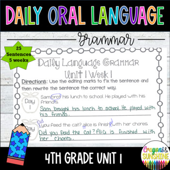 Daily Oral Language (DOL) 4th grade Unit 1 | Daily Grammar Practice