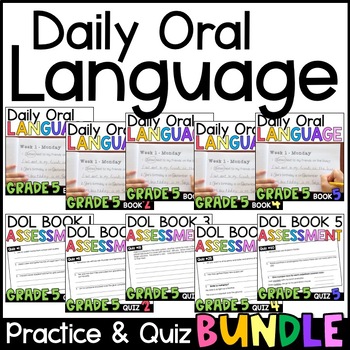Preview of Daily Oral Language (DOL) 5th Grade Grammar Practice AND Assessment MEGA BUNDLE