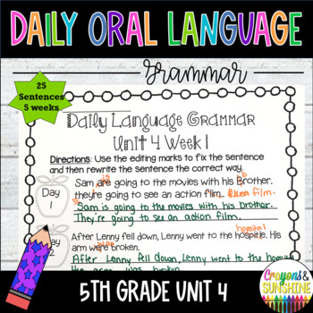 Preview of Daily Oral Language (DOL) 5th grade Unit 4 | Daily Grammar Practice