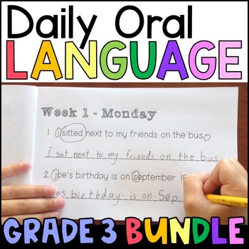 Preview of Daily Oral Language (DOL) BUNDLE - 3rd Grade Grammar Practice with GOOGLE Slides