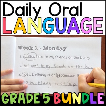 Preview of Daily Oral Language (DOL) BUNDLE - 5th Grade Grammar Practice with GOOGLE Slides