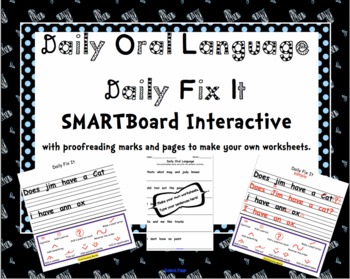 Preview of Daily Oral Language Daily Fix It Interactive SMARTBoard