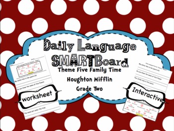 Preview of Daily Oral Language Interactive SMARTBoard - Theme 5 Houghton Mifflin