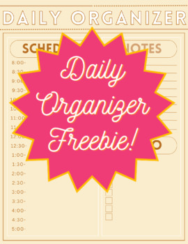 Preview of Daily Organizer Freebie!