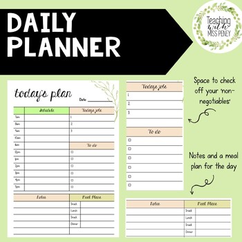 Preview of Daily Organizer Planner