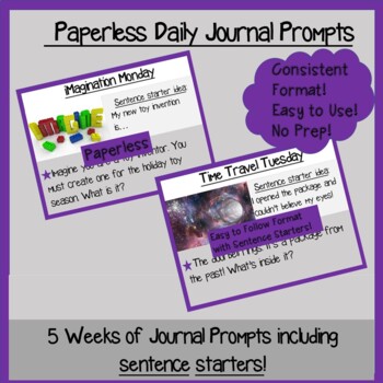 Preview of Daily Paperless and Digital Journal Prompts-Month 1