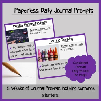 Preview of Daily Paperless and Digital Journal Prompts-Month 2