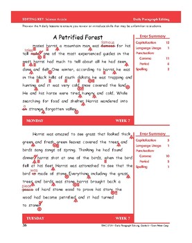 Daily Paragraph Editing Grade 4 Answers