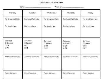 Daily Parent Teacher Communication Sheet by Sarah Dudley | TPT