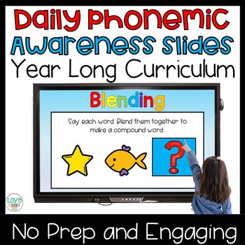 Preview of Kindergarten Daily Phonemic & Phonological Awareness Digital Practice and Review