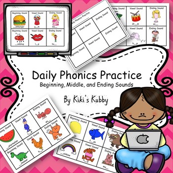 Preview of Daily Phonics Practice: Beginning, Middle, and Ending Sounds