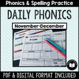 Daily Phonics Word Work | November-December | PRINT + DIGI