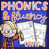 Phonics Worksheets and Phonics Based Fluency~ Unit 1