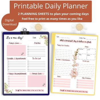 Daily Planner, Digital planner, Printable planner by Easy Teaching Methods