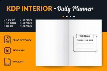 Preview of Daily Planner Interior 8.5x11 Inches for Amazon KDP