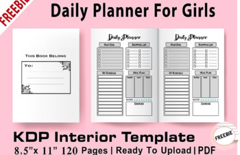 Preview of Daily Planner - KDP Interior - 120 Pages