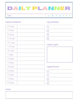 Daily Planner - Light - Happy Planner by Casteels Counseling Corner