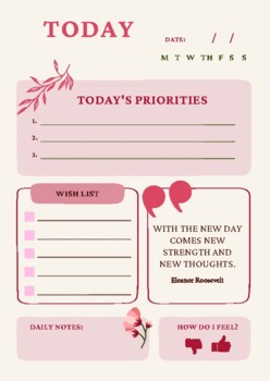 Daily Planner Pages Add-on 4 Weeks by Teach Teach Resources | TpT