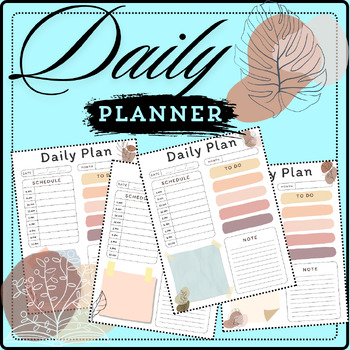 Preview of Daily Planner Templates Printables | Notes Template | Pastel Themed