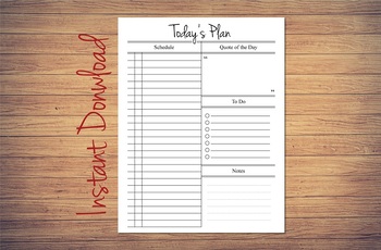 Fillable daily planner printable instant download PDF hourly daily schedule schedule planner productivity planner cute daily printable