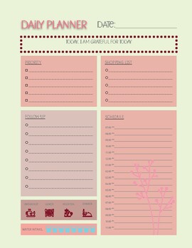 Preview of Daily Planner Printable , Daily Planner Digital for easy access to organize your