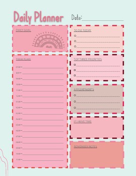 Preview of Daily Planner Printable , Daily Planner Digital for easy access to organize your