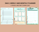 Daily Planner, Printable Hourly Planner, Hourly Planner, W